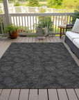LOOMLAN Rugs Riyala Black Washable Indoor-Outdoor Rug