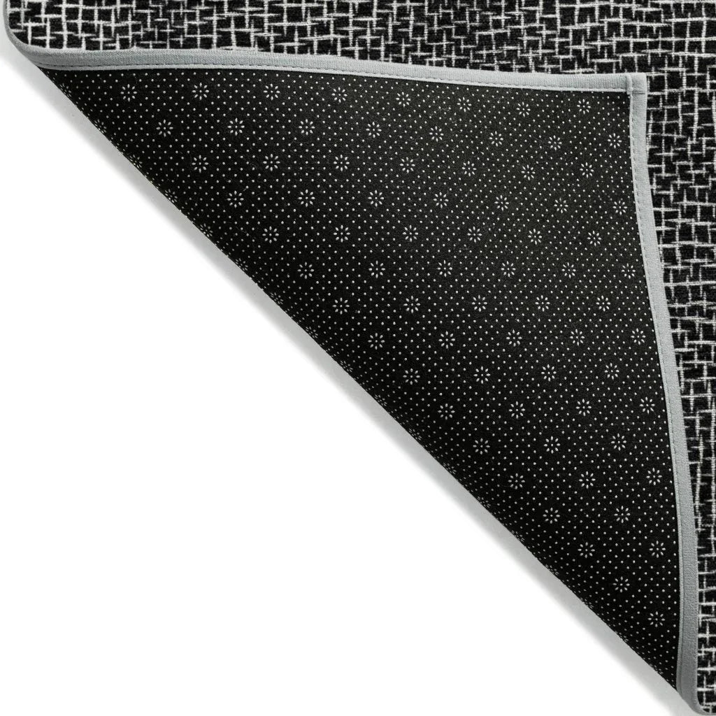 LOOMLAN Rugs Riyala Black Washable Indoor-Outdoor Rug