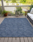 LOOMLAN Rugs Riyala Blue Washable Indoor-Outdoor Rug
