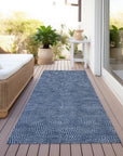 LOOMLAN Rugs Riyala Blue Washable Indoor-Outdoor Rug