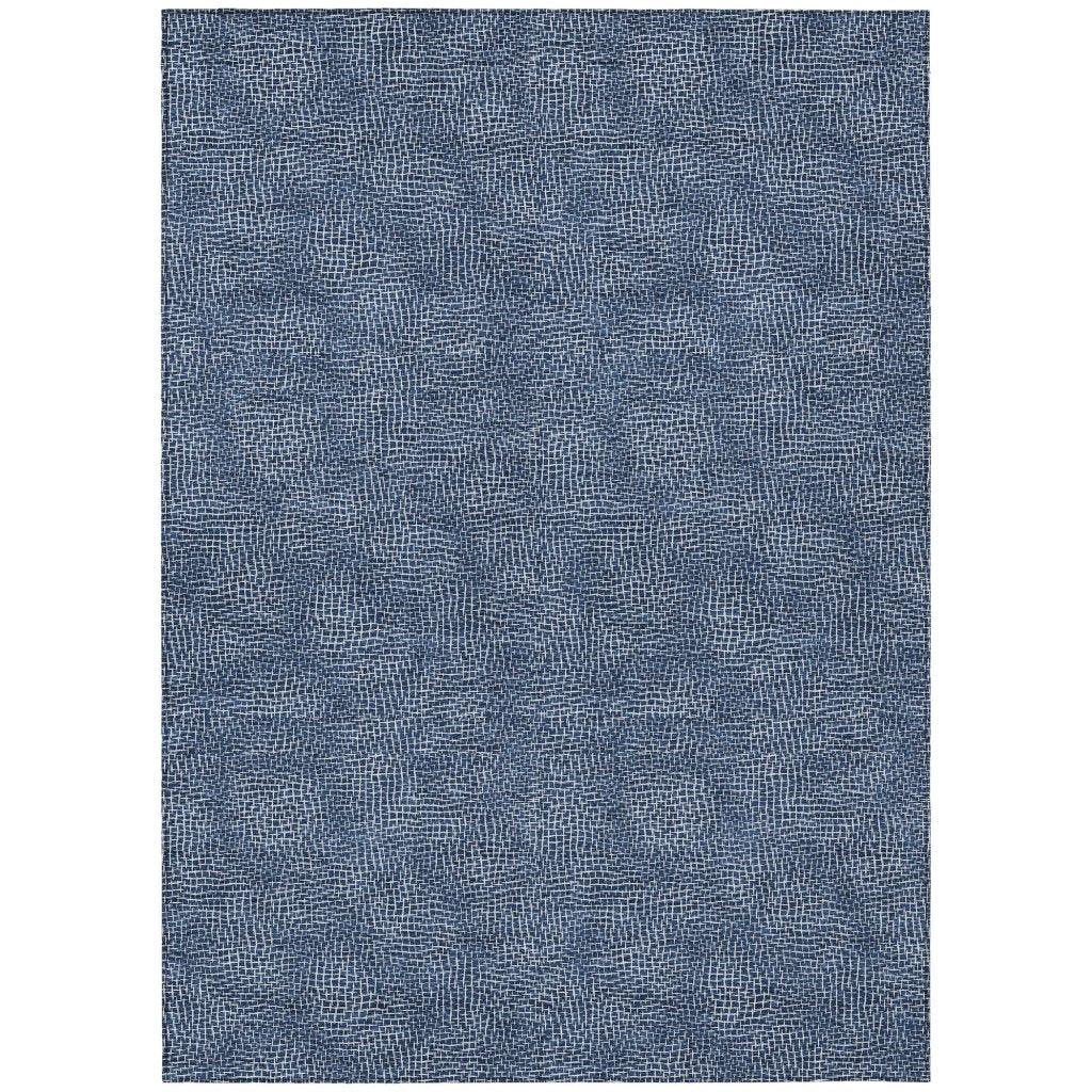 LOOMLAN Rugs Riyala Blue Washable Indoor-Outdoor Rug