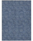 LOOMLAN Rugs Riyala Blue Washable Indoor-Outdoor Rug