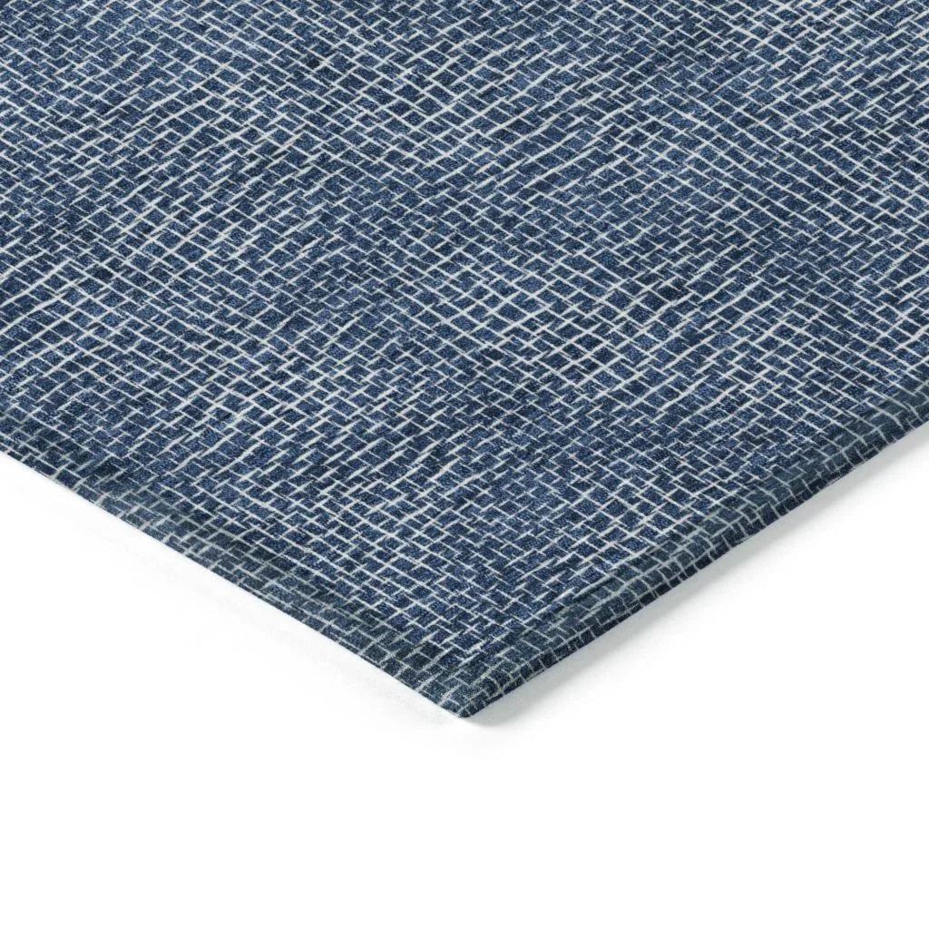 LOOMLAN Rugs Riyala Blue Washable Indoor-Outdoor Rug