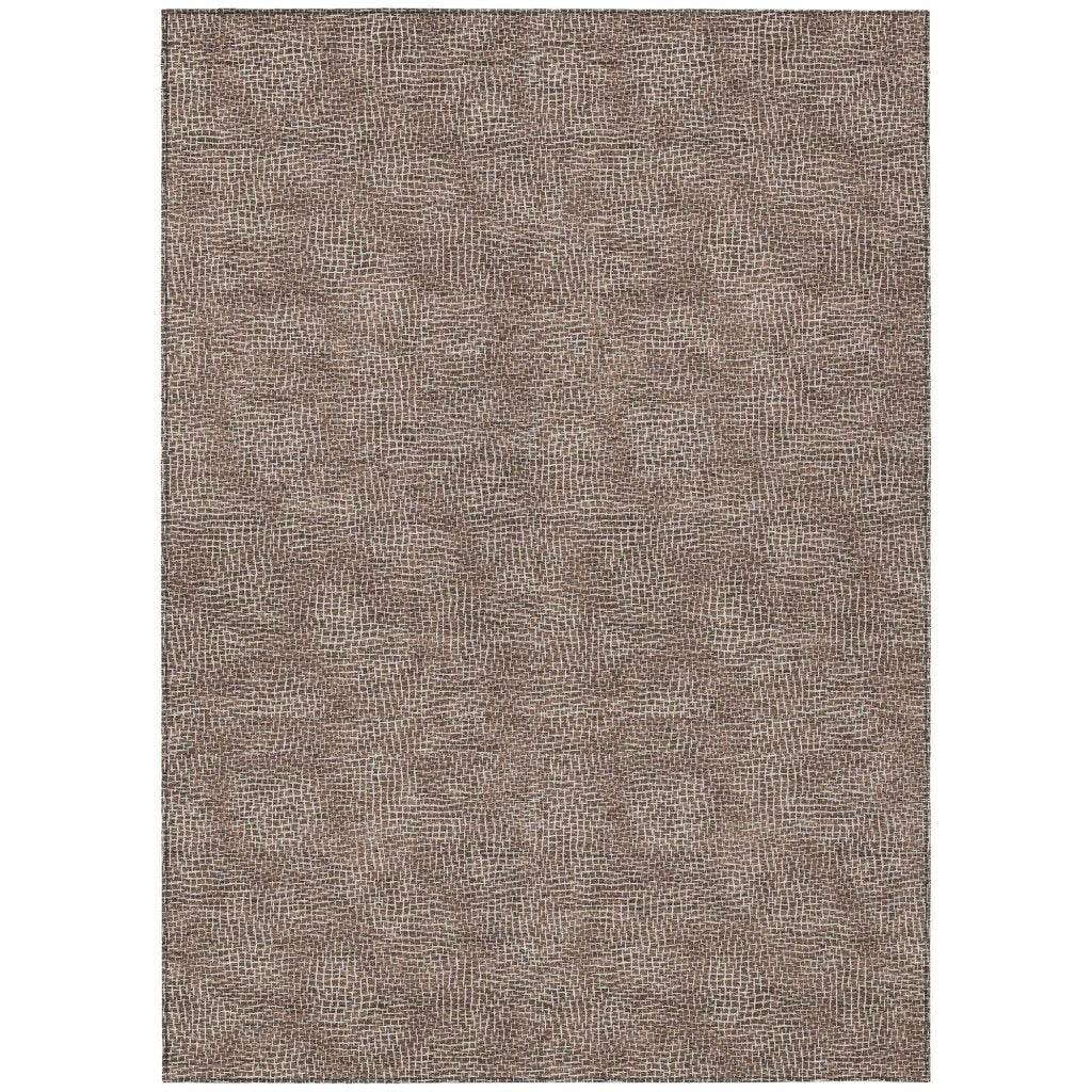LOOMLAN Rugs Riyala Brown Washable Indoor-Outdoor Rug