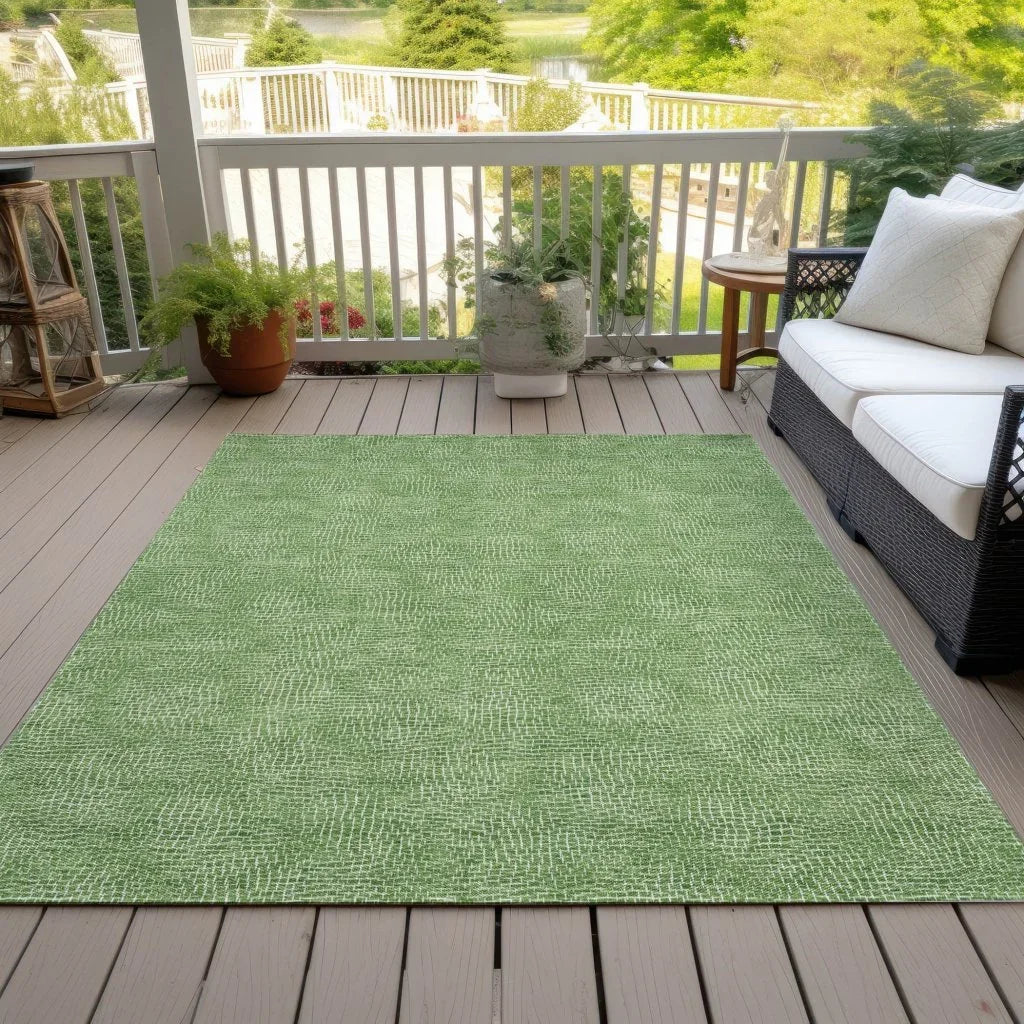 LOOMLAN Rugs Riyala Green Washable Indoor-Outdoor Rug
