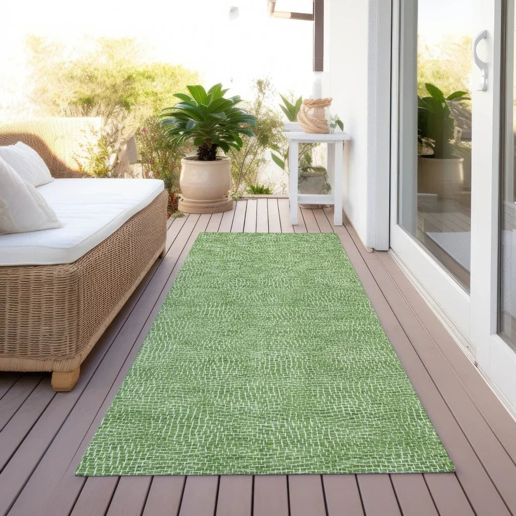 LOOMLAN Rugs Riyala Green Washable Indoor-Outdoor Rug