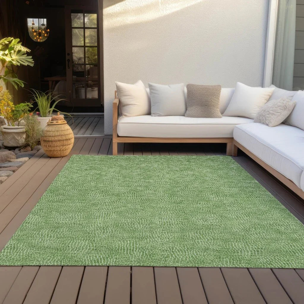 LOOMLAN Rugs Riyala Green Washable Indoor-Outdoor Rug