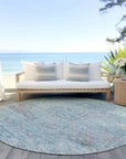 LOOMLAN Rugs Rosantha Blue Washable Indoor-Outdoor Rug