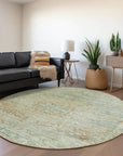 LOOMLAN Rugs Rosantha Green Washable Indoor-Outdoor Rug