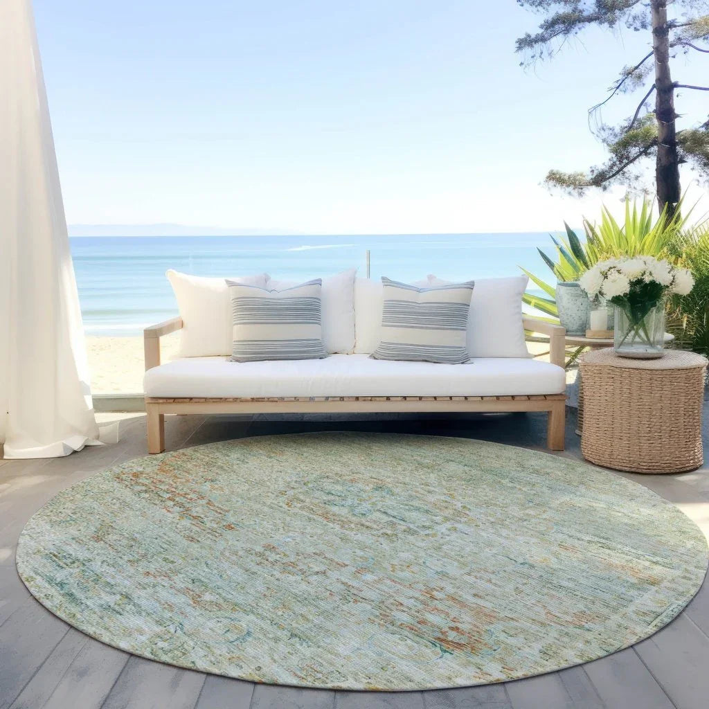 LOOMLAN Rugs Rosantha Green Washable Indoor-Outdoor Rug