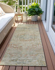 LOOMLAN Rugs Rosantha Tan Washable Indoor-Outdoor Rug