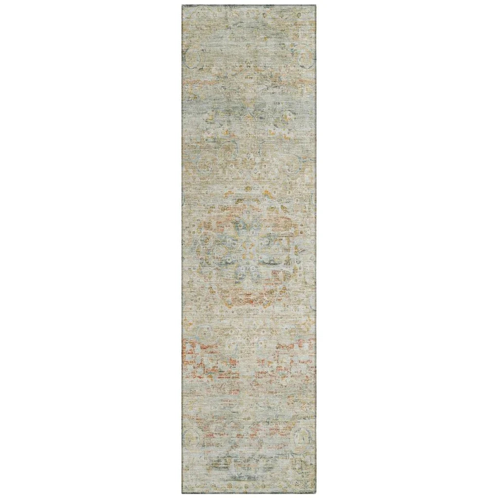LOOMLAN Rugs Rosantha Tan Washable Indoor-Outdoor Rug