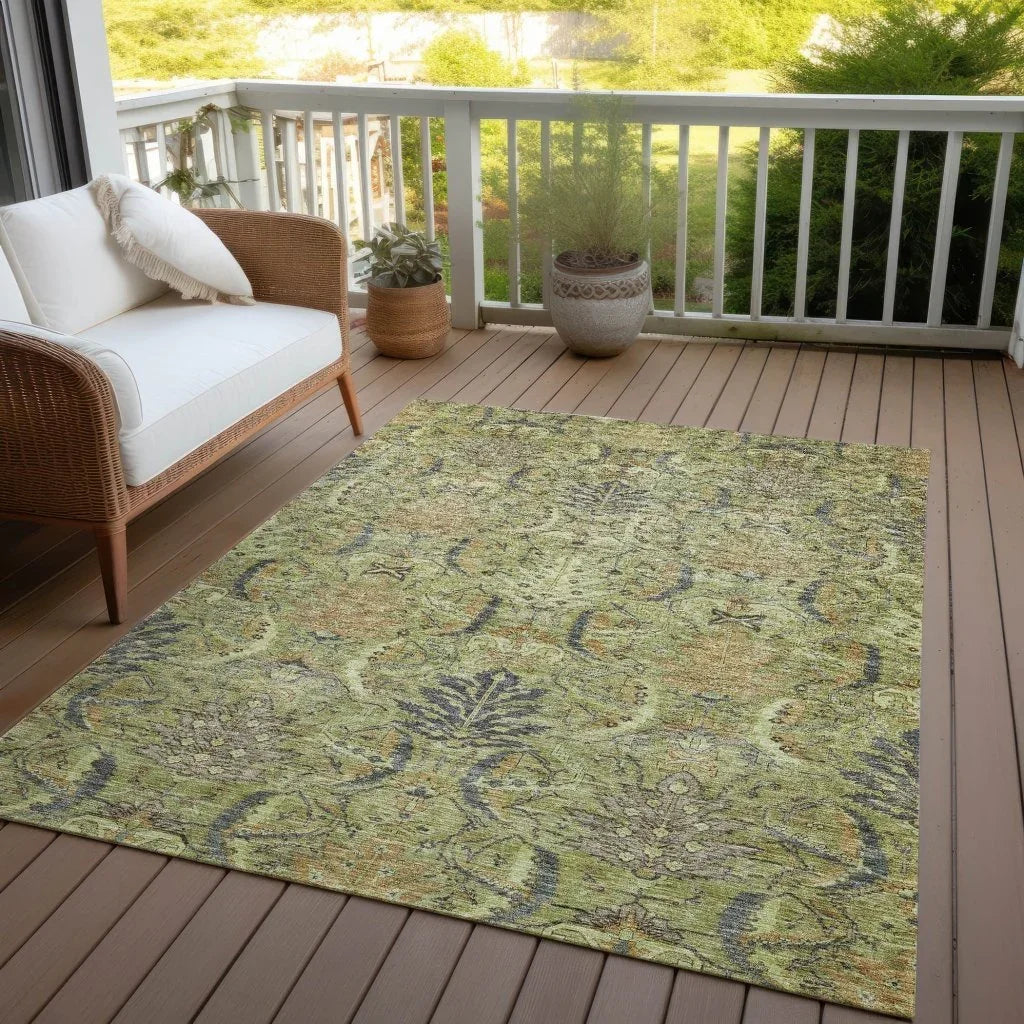 LOOMLAN Rugs Rustica Aloe Washable Indoor-Outdoor Rug