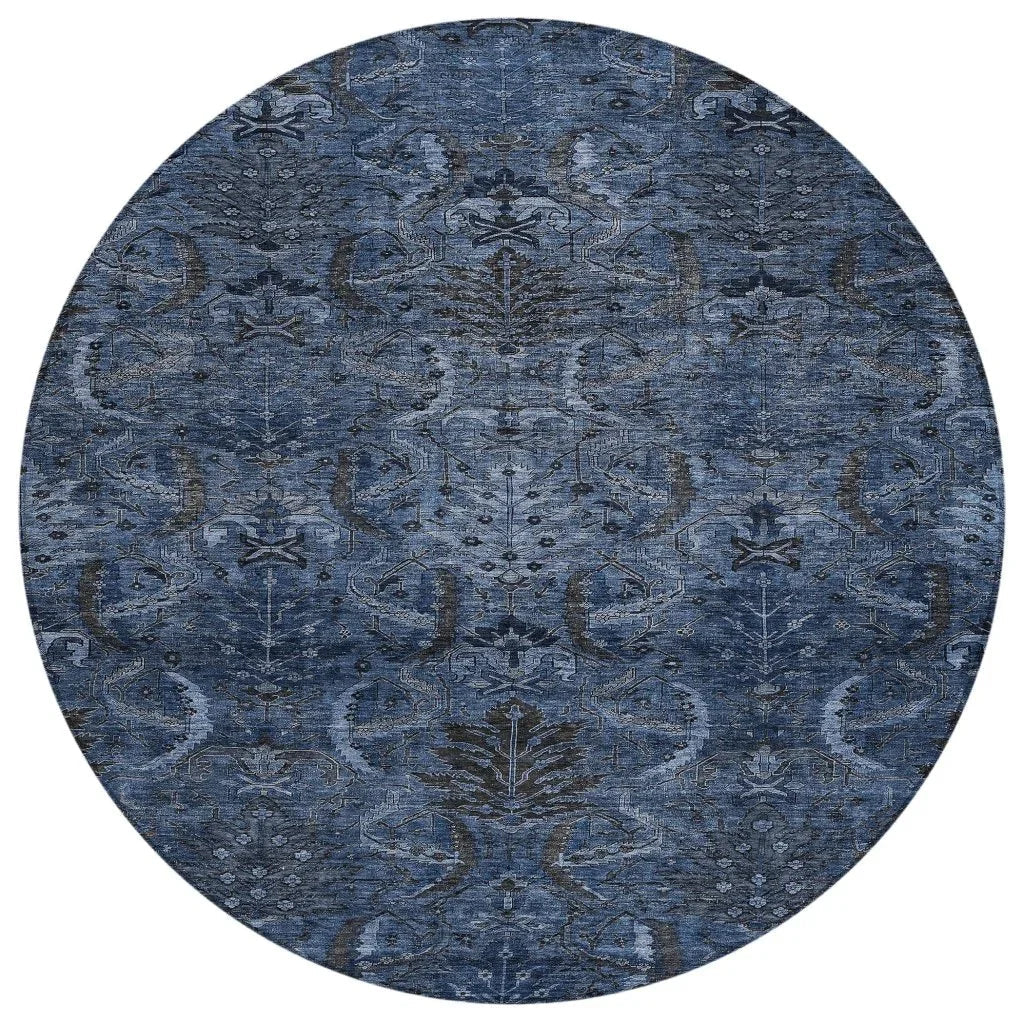 LOOMLAN Rugs Rustica Blue Washable Indoor-Outdoor Rug