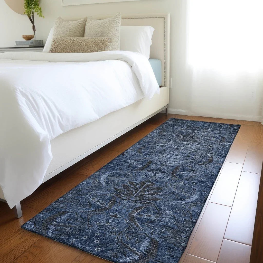 LOOMLAN Rugs Rustica Blue Washable Indoor-Outdoor Rug