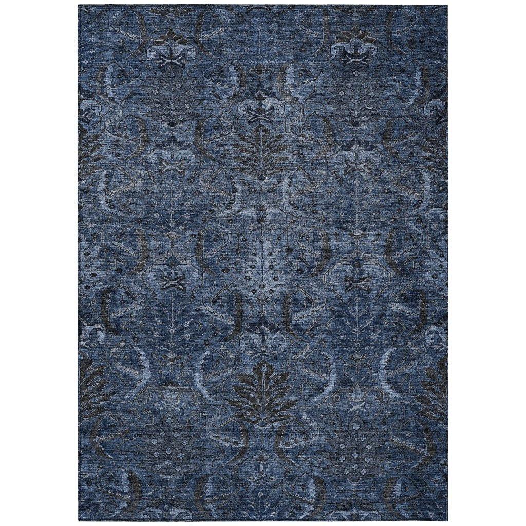 LOOMLAN Rugs Rustica Blue Washable Indoor-Outdoor Rug