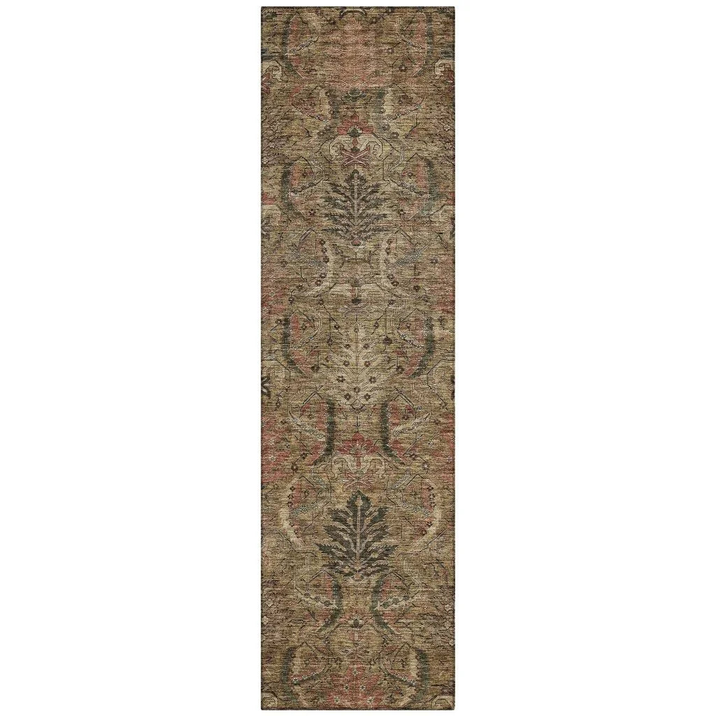 LOOMLAN Rugs Rustica Brown Washable Indoor-Outdoor Rug