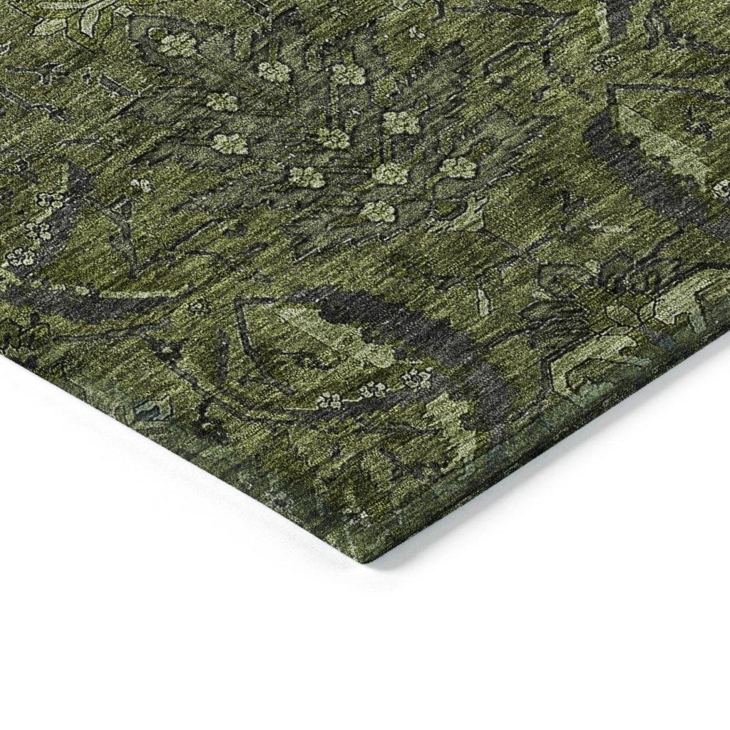 LOOMLAN Rugs Rustica Green Washable Indoor-Outdoor Rug