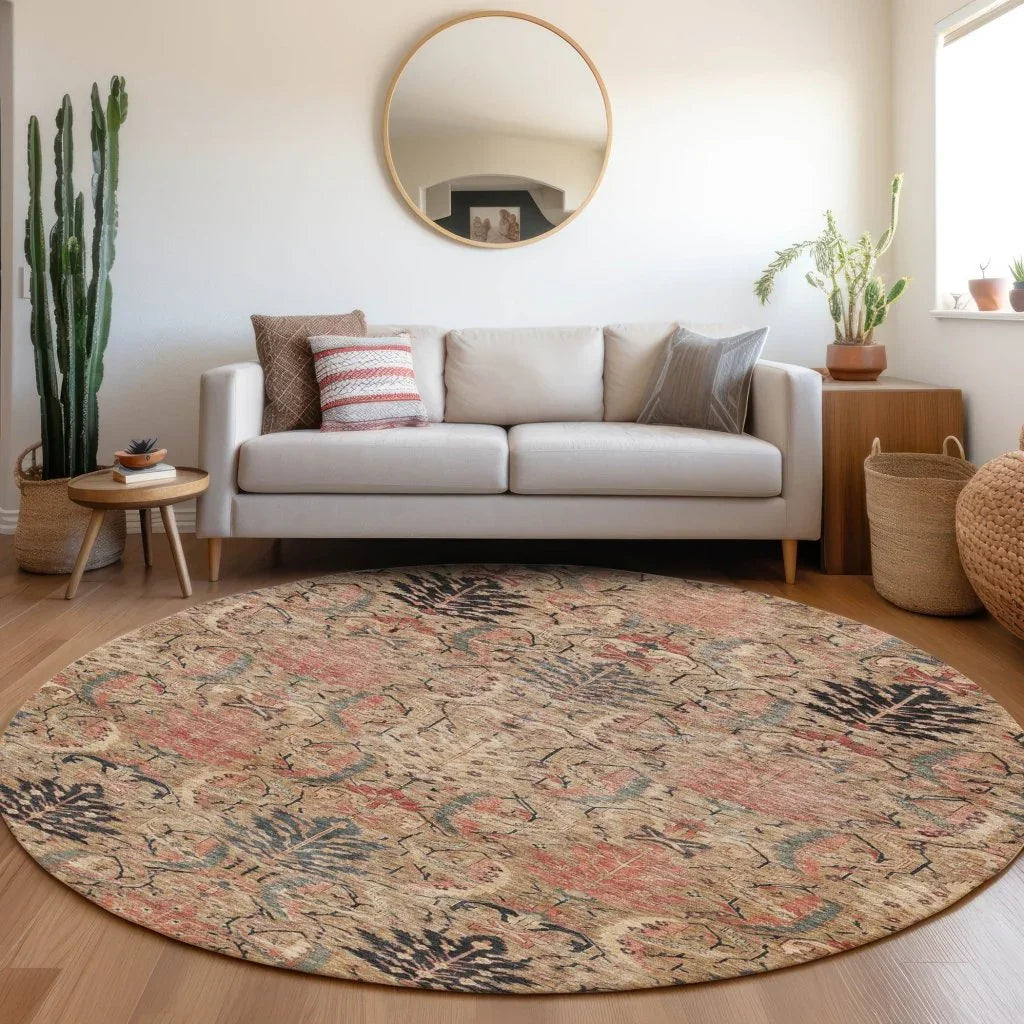 LOOMLAN Rugs Rustica Khaki Washable Indoor-Outdoor Rug
