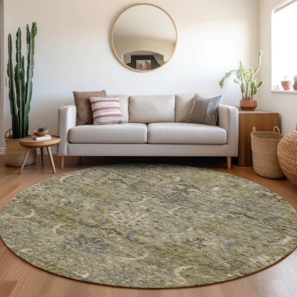 LOOMLAN Rugs Rustica Taupe Washable Indoor-Outdoor Rug