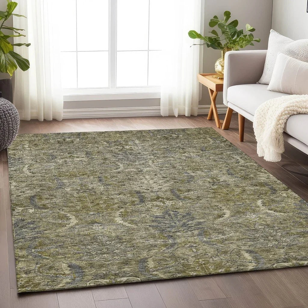 LOOMLAN Rugs Rustica Taupe Washable Indoor-Outdoor Rug
