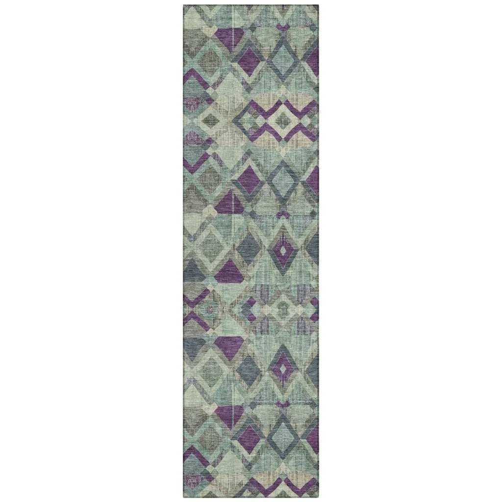 LOOMLAN Rugs Rustira Blue Washable Indoor-Outdoor Rug