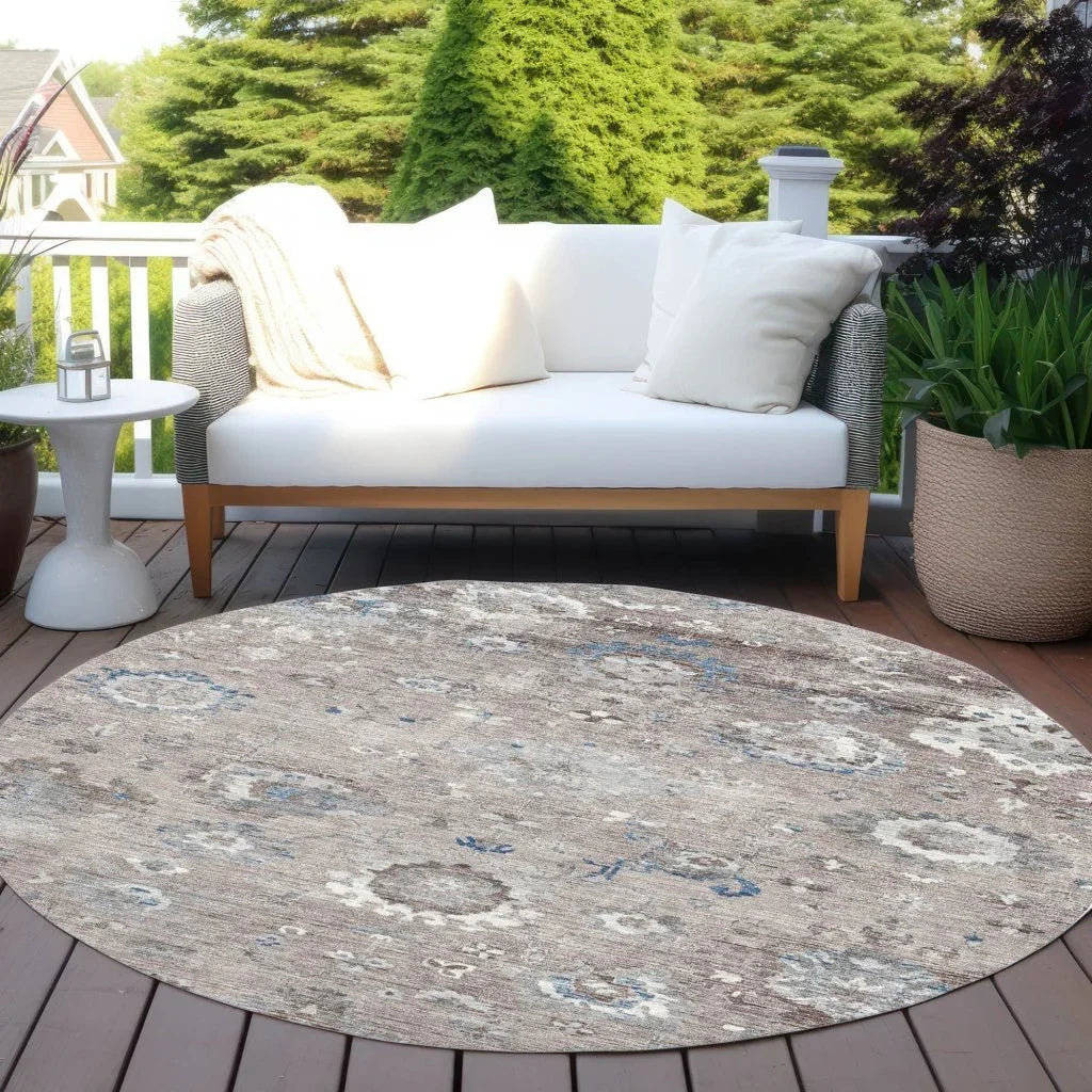 LOOMLAN Rugs Ruvina Brown Washable Indoor-Outdoor Rug