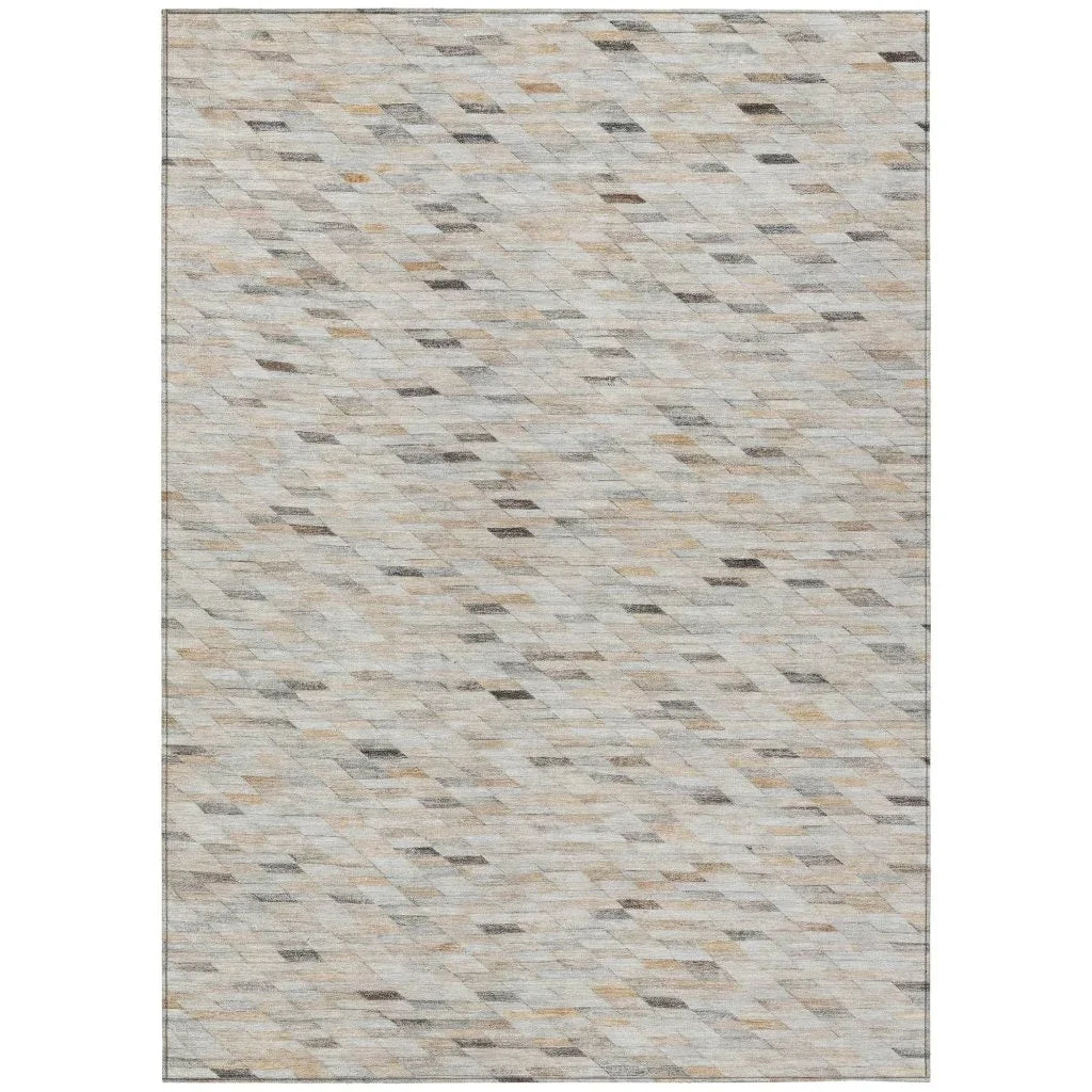 LOOMLAN Rugs Ruzenth Ivory Washable Indoor-Outdoor Rug