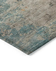 LOOMLAN Rugs Safina Teal Washable Indoor-Outdoor Rug