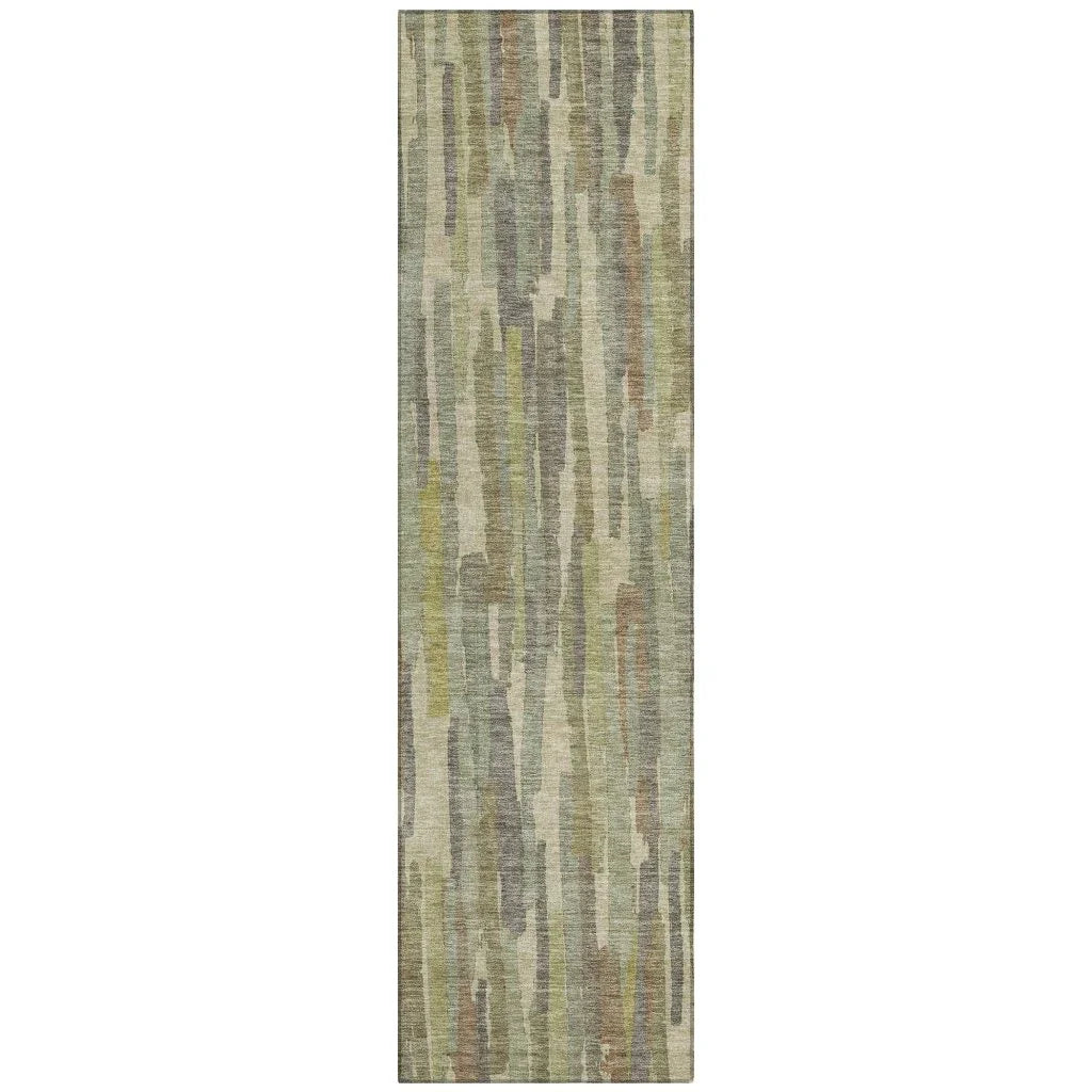 LOOMLAN Rugs Saharae Green Washable Indoor-Outdoor Rug