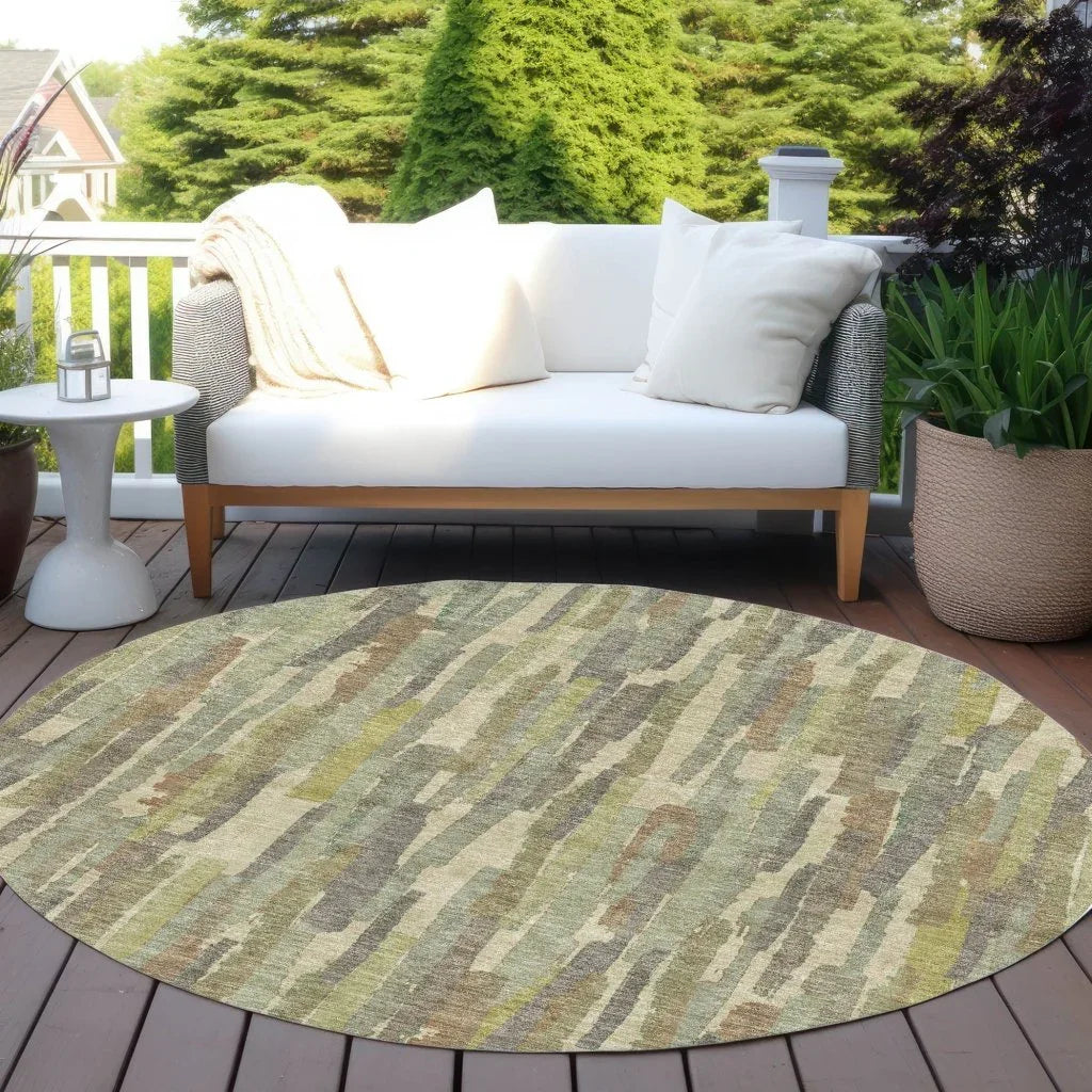 LOOMLAN Rugs Saharae Green Washable Indoor-Outdoor Rug