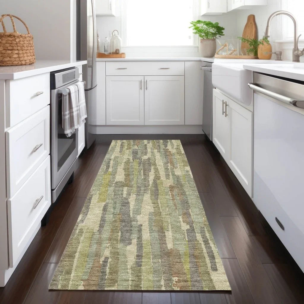 LOOMLAN Rugs Saharae Green Washable Indoor-Outdoor Rug
