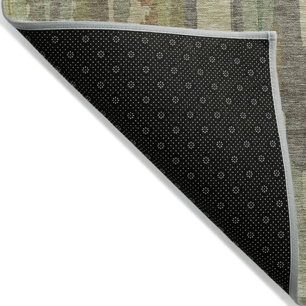 LOOMLAN Rugs Saharae Green Washable Indoor-Outdoor Rug