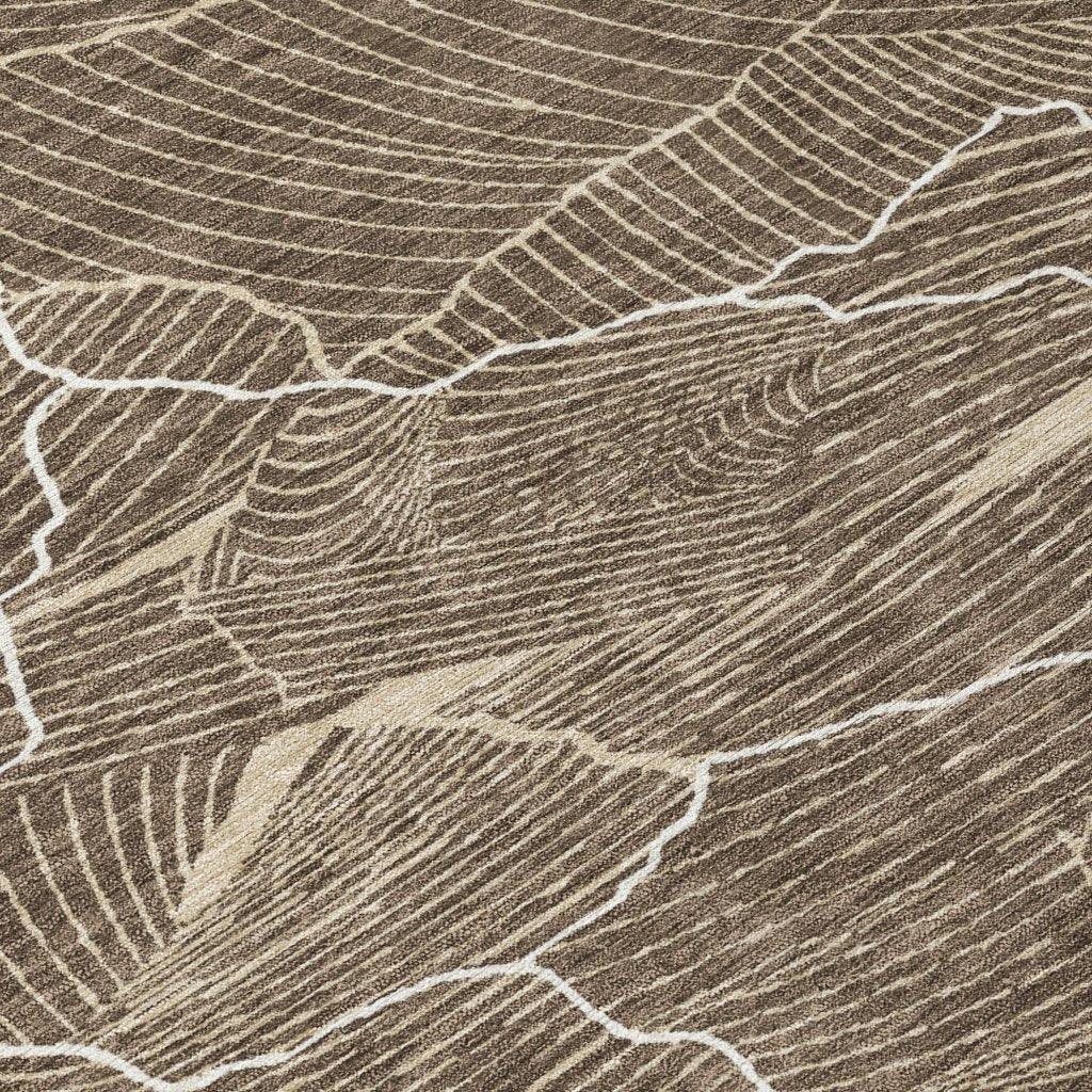 LOOMLAN Rugs Sahari Brown Washable Indoor-Outdoor Rug
