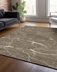 LOOMLAN Rugs Sahari Brown Washable Indoor-Outdoor Rug