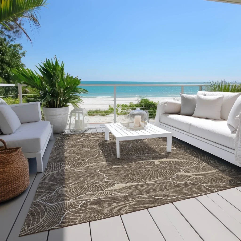 LOOMLAN Rugs Sahari Brown Washable Indoor-Outdoor Rug
