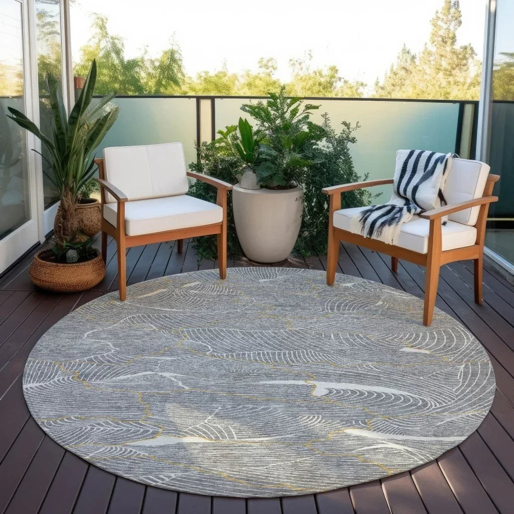 LOOMLAN Rugs Sahari Gray Washable Indoor-Outdoor Rug