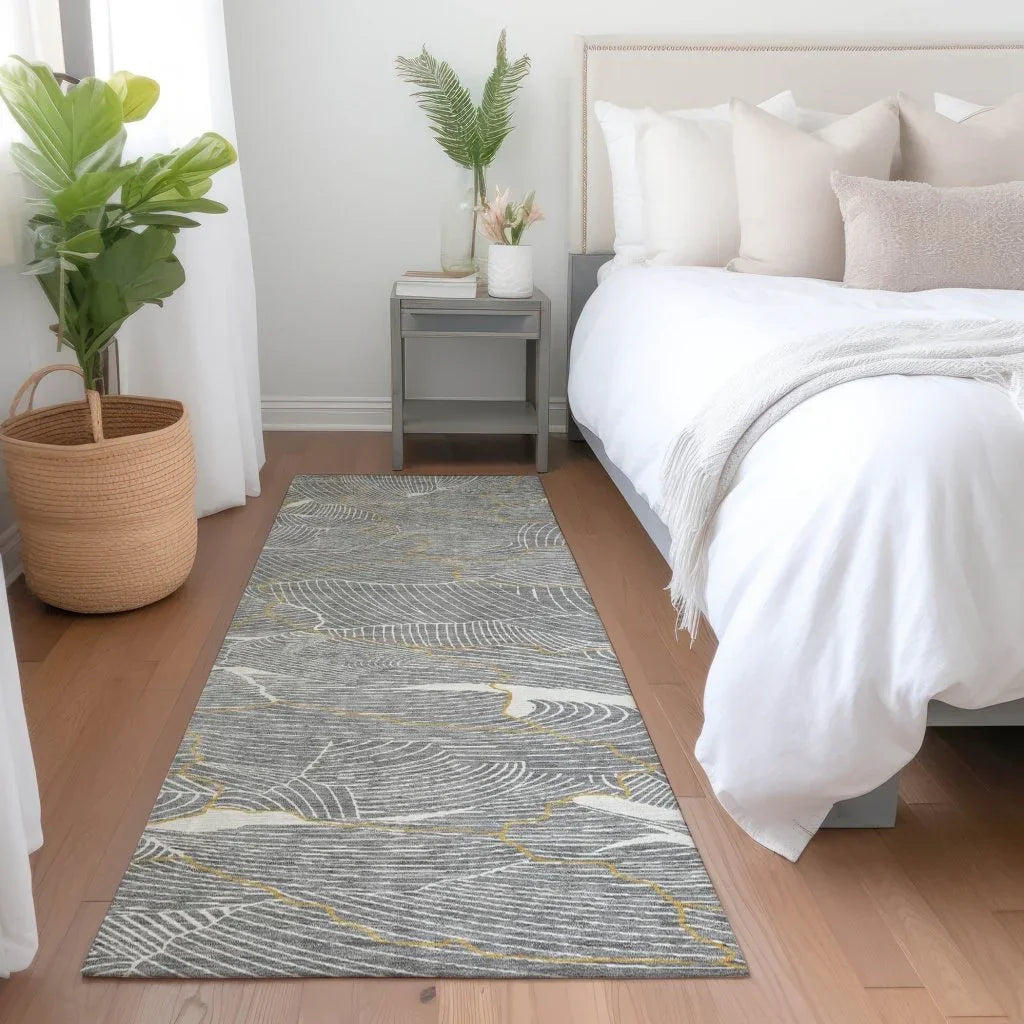 LOOMLAN Rugs Sahari Gray Washable Indoor-Outdoor Rug