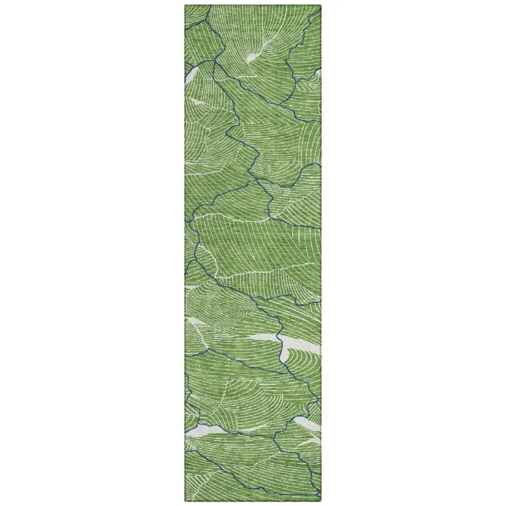 LOOMLAN Rugs Sahari Green Washable Indoor-Outdoor Rug