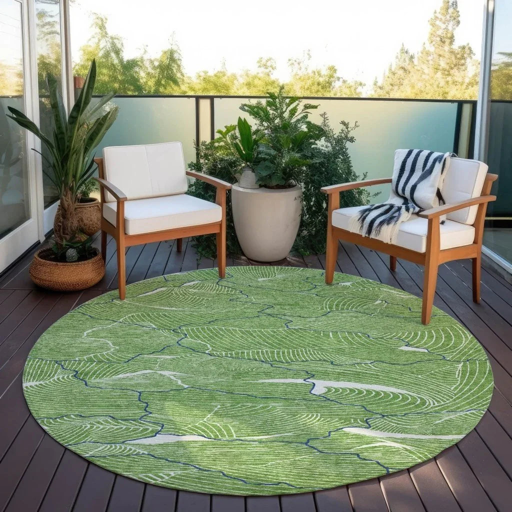 LOOMLAN Rugs Sahari Green Washable Indoor-Outdoor Rug