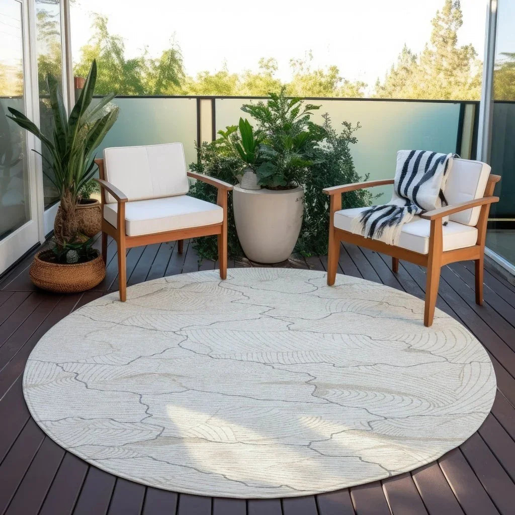 LOOMLAN Rugs Sahari Ivory Washable Indoor-Outdoor Rug