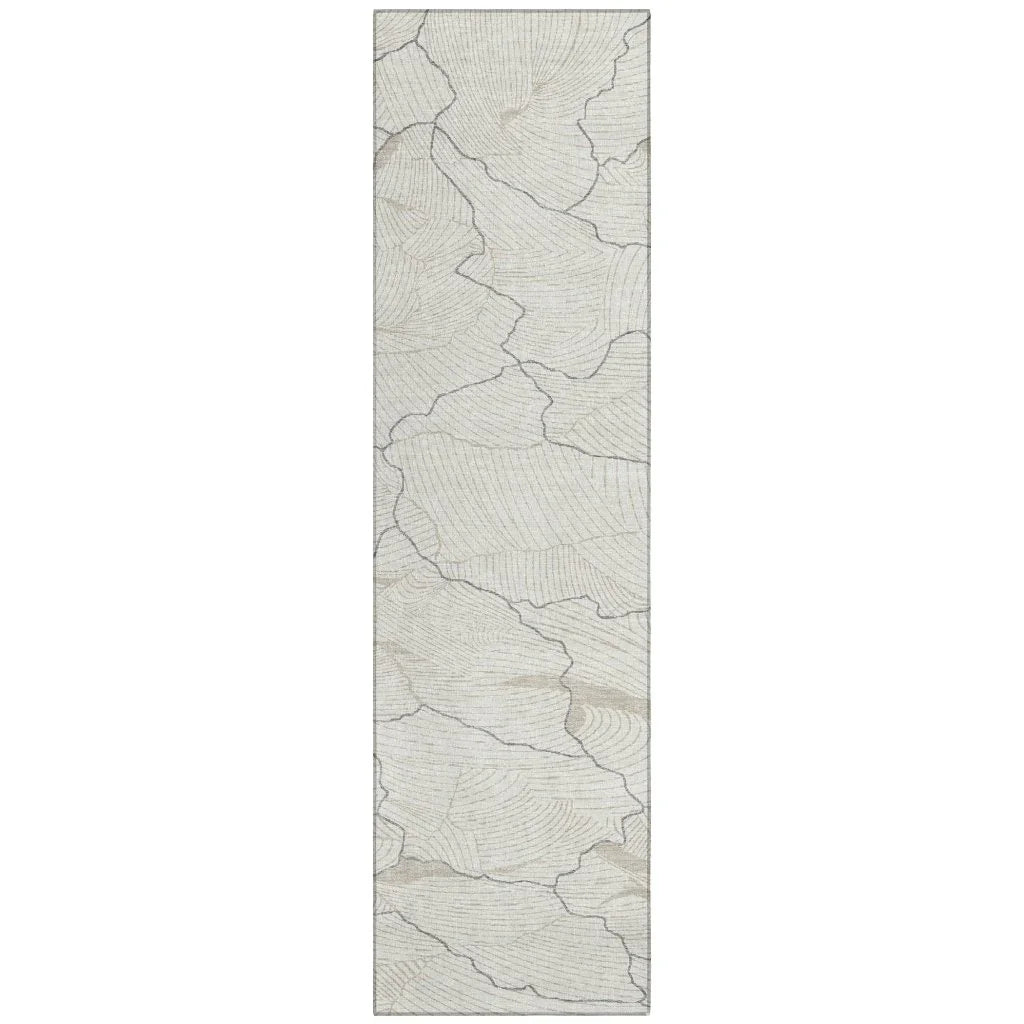 LOOMLAN Rugs Sahari Ivory Washable Indoor-Outdoor Rug