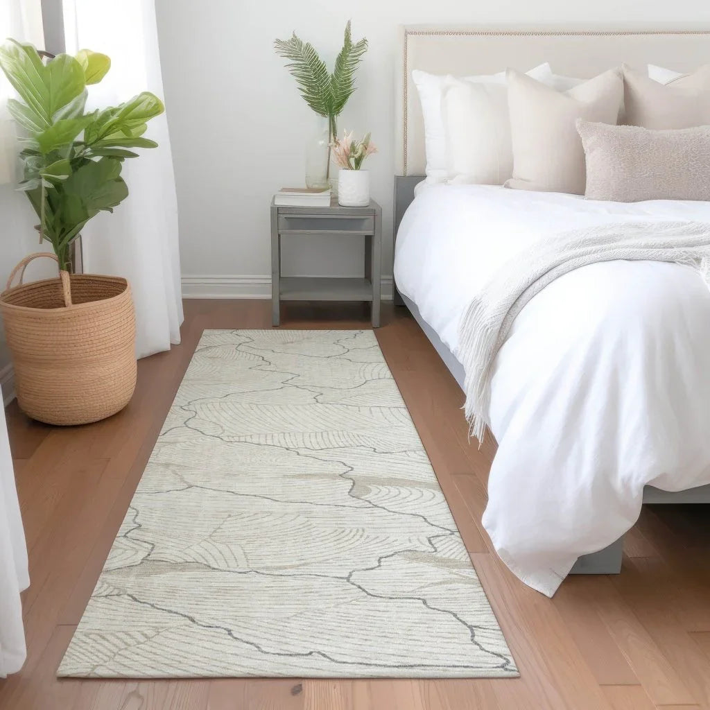 LOOMLAN Rugs Sahari Ivory Washable Indoor-Outdoor Rug