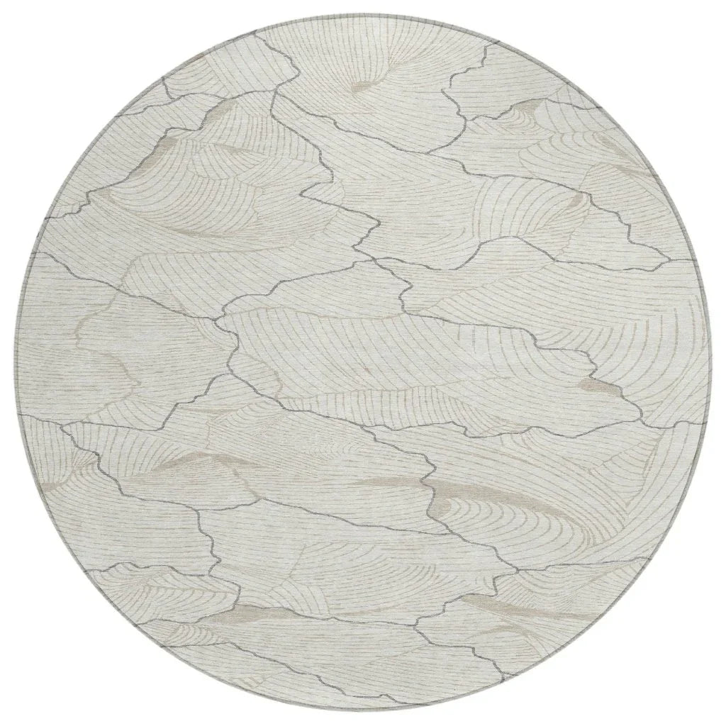 LOOMLAN Rugs Sahari Ivory Washable Indoor-Outdoor Rug