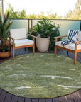 LOOMLAN Rugs Sahari Olive Washable Indoor-Outdoor Rug