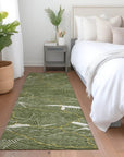 LOOMLAN Rugs Sahari Olive Washable Indoor-Outdoor Rug