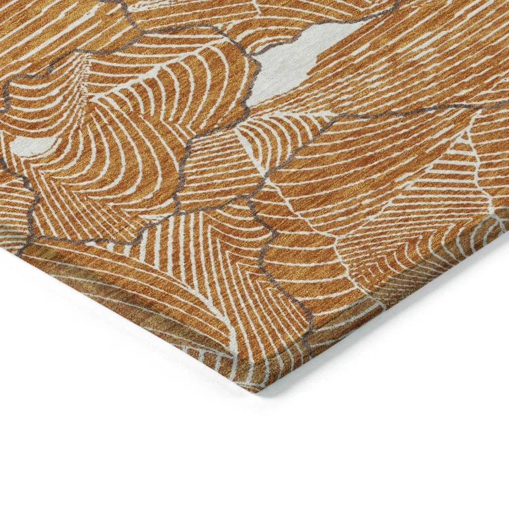 LOOMLAN Rugs Sahari Orange Washable Indoor-Outdoor Rug