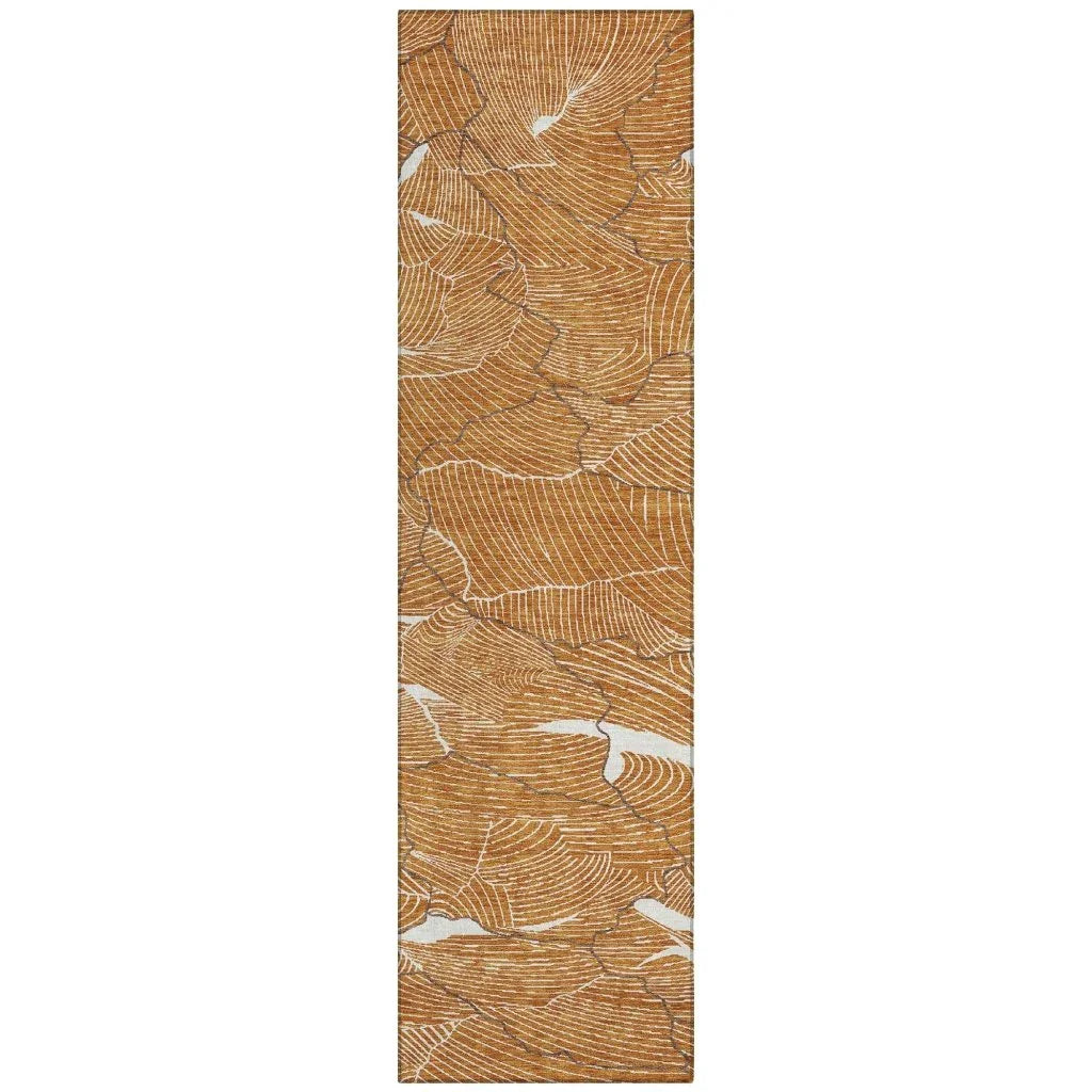 LOOMLAN Rugs Sahari Orange Washable Indoor-Outdoor Rug