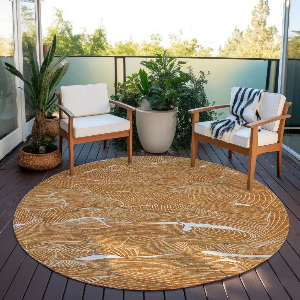 LOOMLAN Rugs Sahari Orange Washable Indoor-Outdoor Rug