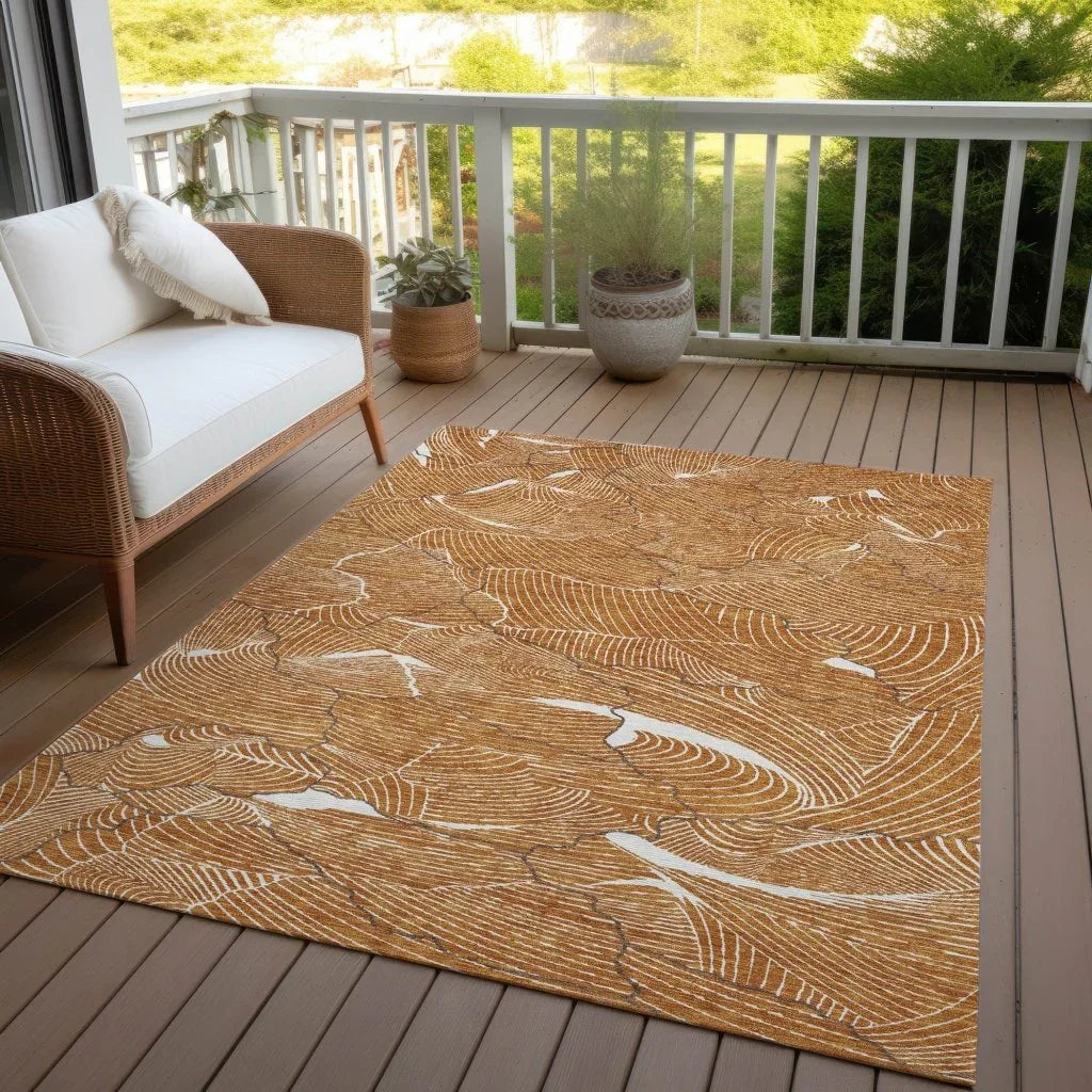LOOMLAN Rugs Sahari Orange Washable Indoor-Outdoor Rug